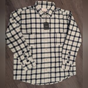 NWT - Filson Men's Alaskan Guide Flannel Shirt in Black & White Plaid XL